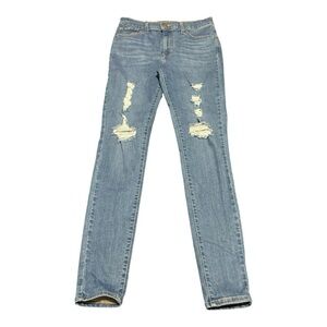 Levi's Size 28 High Rise Super Skinny Distressed Stretch Medium Indigo Wash Cute